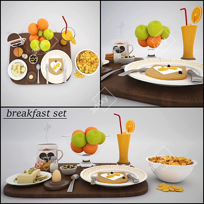Kitchen Essentials Breakfast Set 3D model image 3