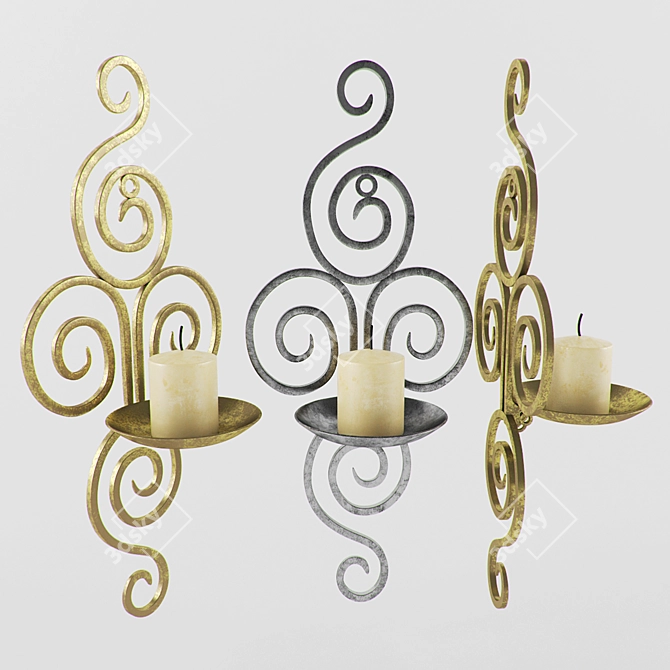 Elegant Candle Lamp 3D model image 1