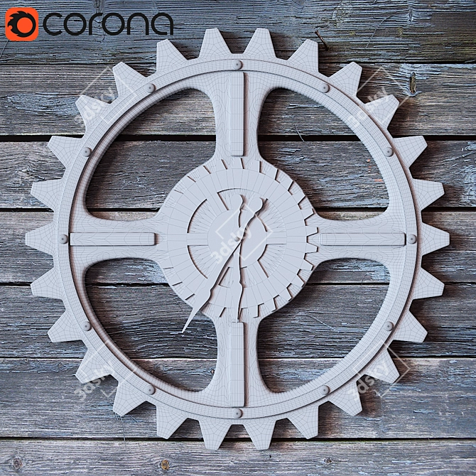 Industrial Loft Inspired Cogwheel 3D model image 2