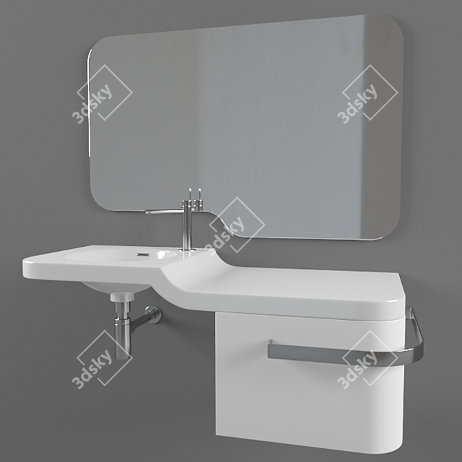 Forma Noken Sink - 100cm Length 3D model image 1