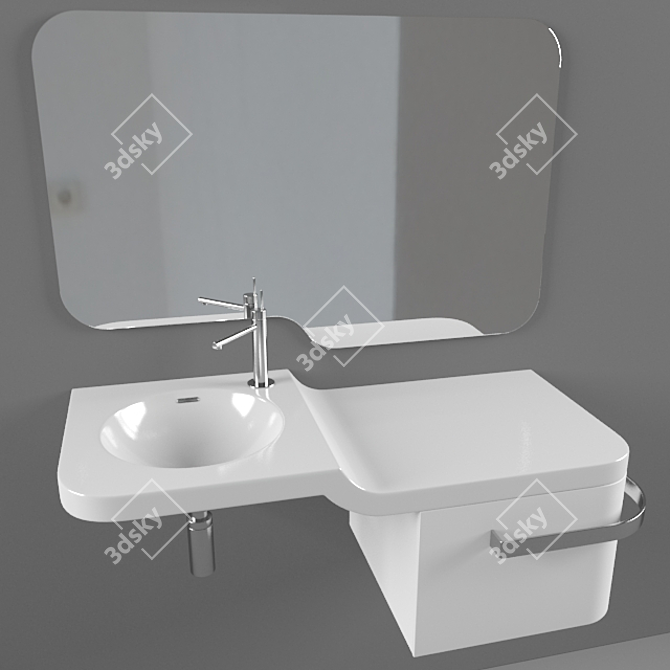 Forma Noken Sink - 100cm Length 3D model image 2