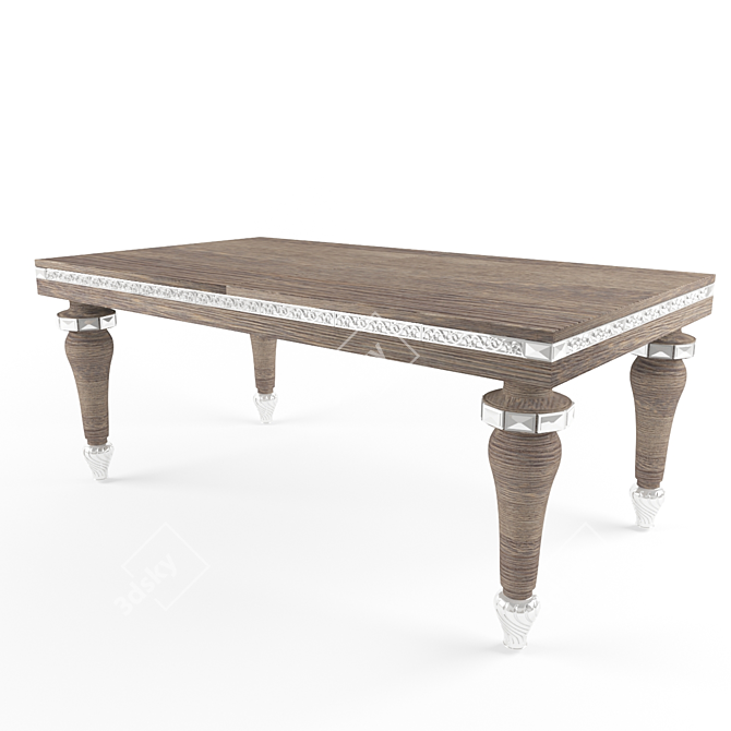 Gotha: Chrome and Wenge: Fold Table 3D model image 1