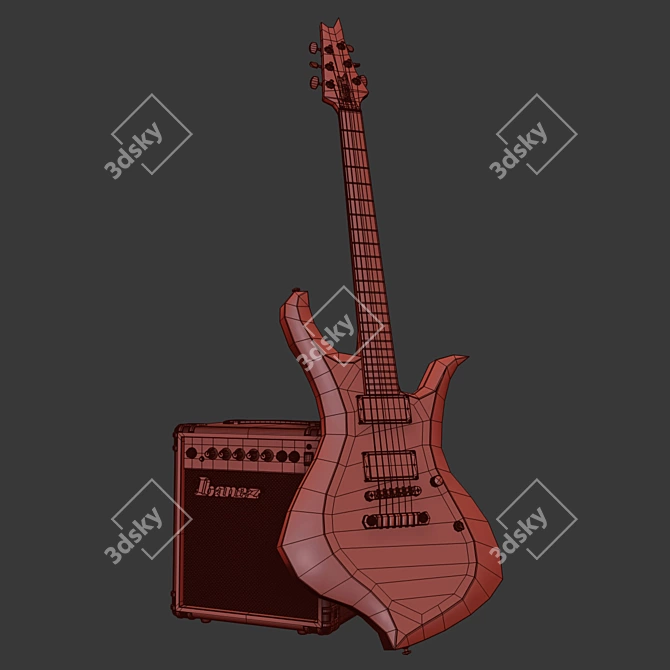 Ibanez XH300 + ibz10g Combo: Ultimate Guitar Set 3D model image 3