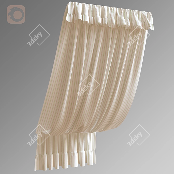 Attic Curtain Solution | Space-Saving Drapes 3D model image 1