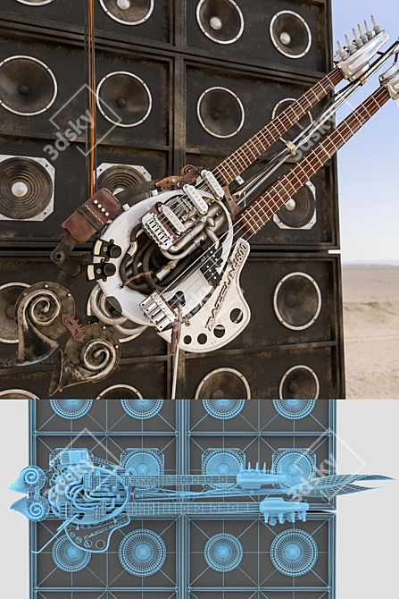 Fury Road Coma's Guitar - Authentic Mad Max Prop 3D model image 2