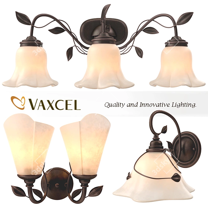 Bronze Vanity Light, 3-Light Dark Oil-Rubbed 3D model image 1