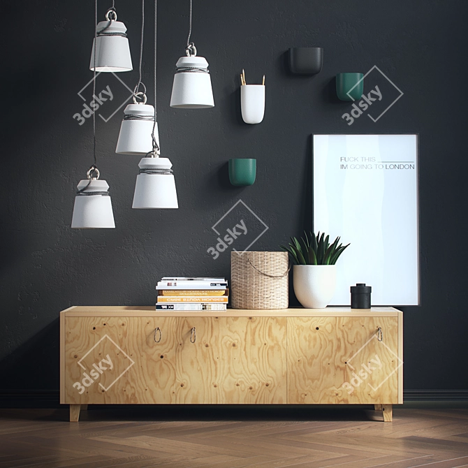 Elegant Home Decor Set 3D model image 1