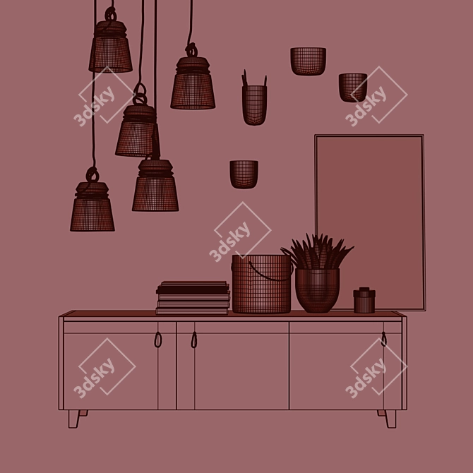 Elegant Home Decor Set 3D model image 3