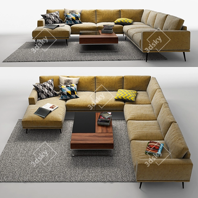 Modern Comfort: BoConcept Corner Sofa 3D model image 2