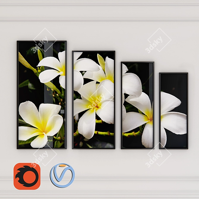 Floral Composition Canvas - 78cm x 50cm 3D model image 1