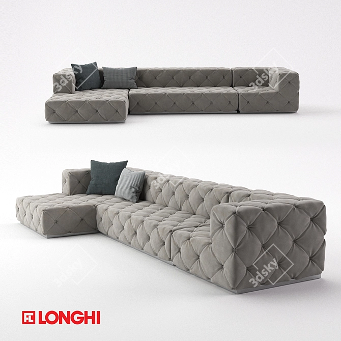 Sleek Longhi Sofa 3D model image 1