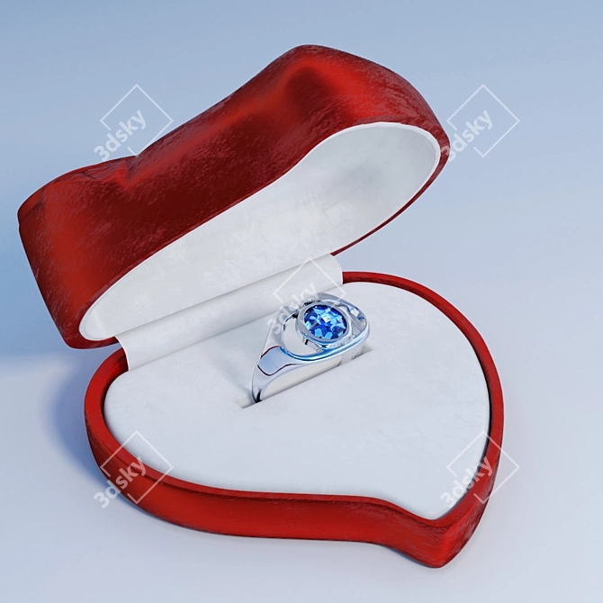 Elegant Gift Box with Ring 3D model image 2