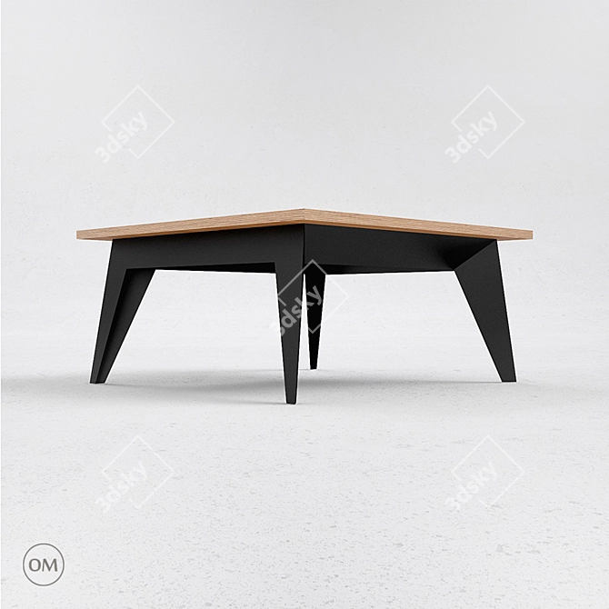 E15 Plywood and Steel Coffee Table 3D model image 1