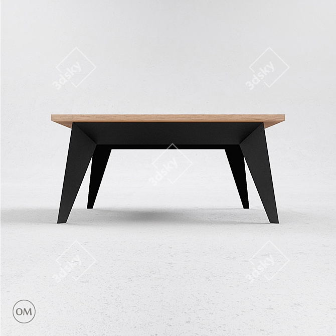 E15 Plywood and Steel Coffee Table 3D model image 2