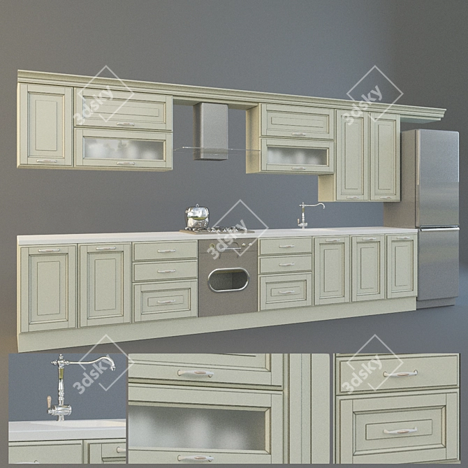 Aran Kitchen: Sleek & Stylish 3D model image 1