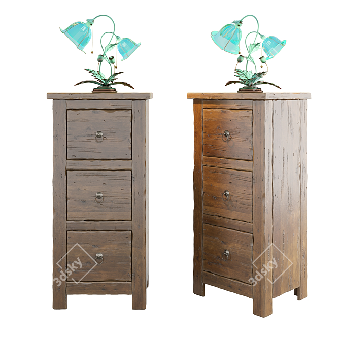 Elegant Art Nouveau Vintage Cabinet 3D model image 1