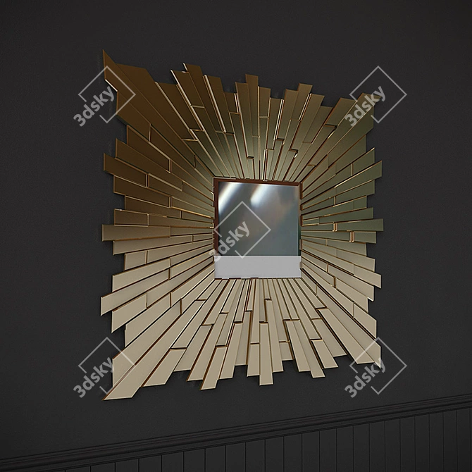 Elegant Amber Moonriver Mirror 3D model image 1