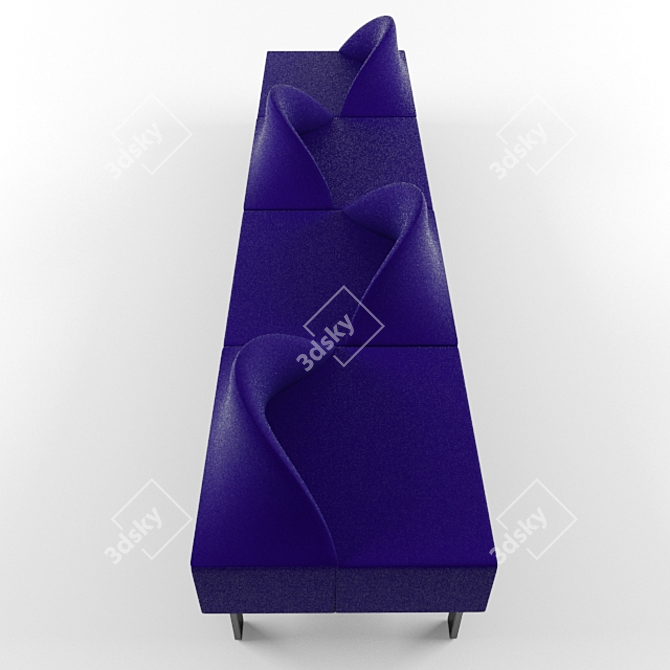 Modern Wave Design: Allermuir Tsunami Bench 3D model image 2