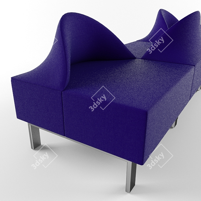 Modern Wave Design: Allermuir Tsunami Bench 3D model image 3