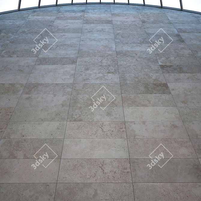 Porous Travertine Slab Texture Kit 3D model image 1