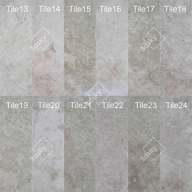 Porous Travertine Slab Texture Kit 3D model image 3