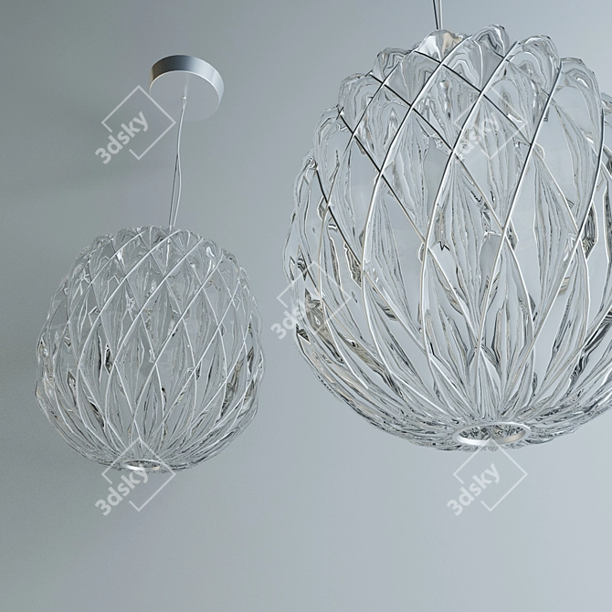 Elegant Pinecone Suspension by FontanaArte 3D model image 3