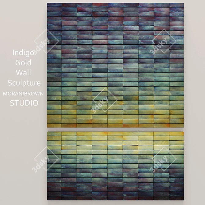 Indigo Gold Wall Art 3D model image 1