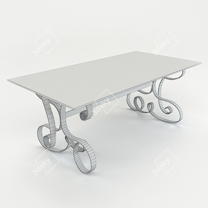 Modern Glass-Top Dining Table: Miro Cantori 3D model image 2