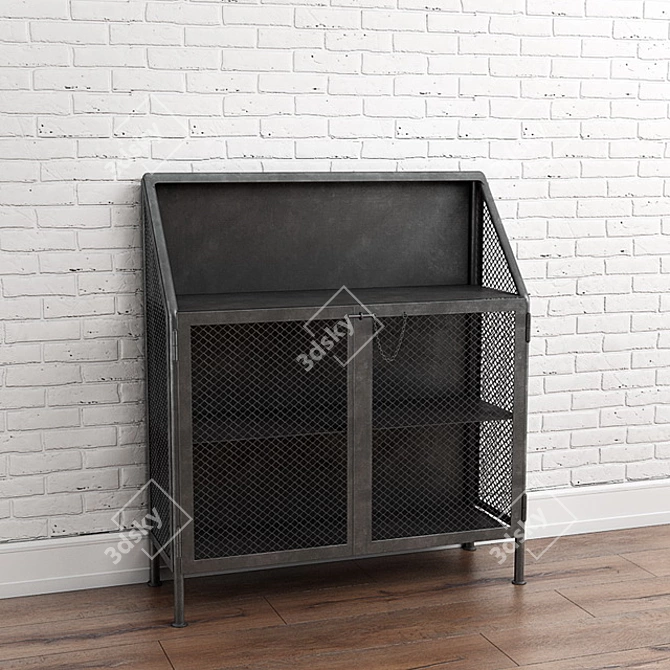 Industrial Style Bar: 1000x350x1150mm 3D model image 2