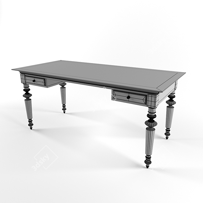 Modern Minimalist Desk 3D model image 3