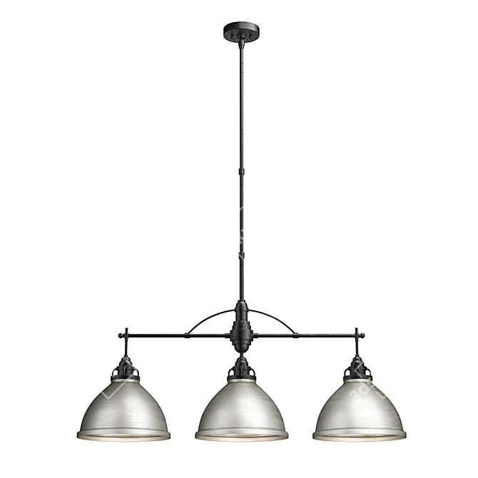 Ruhl Rectangular Chandelier: Elegant and Contemporary Lighting 3D model image 1