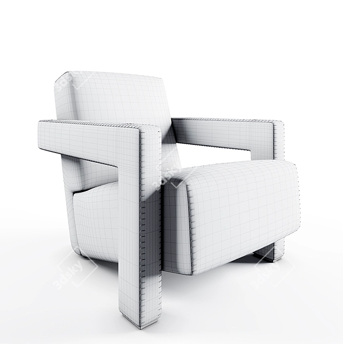 Cassina Armchair: Classic Design, Contemporary Colors 3D model image 3