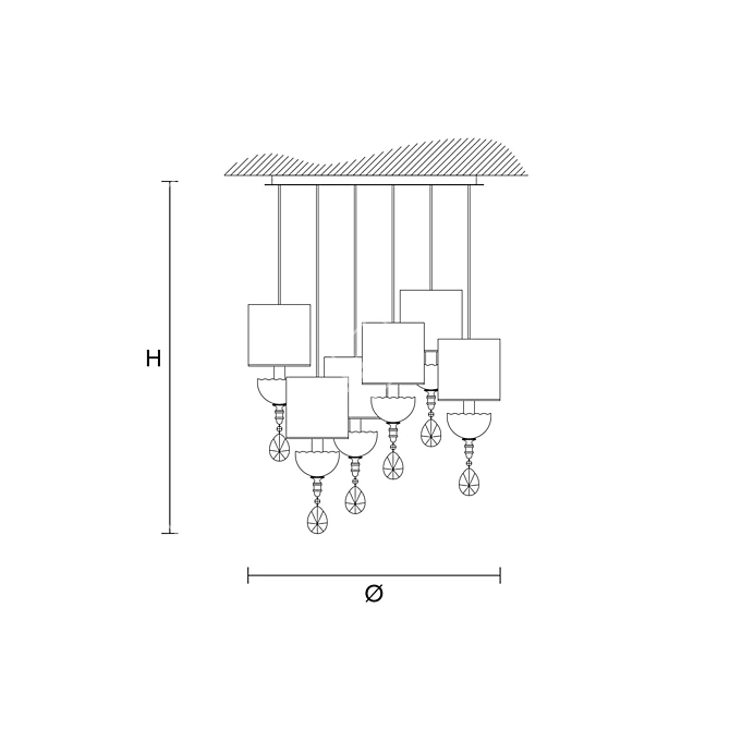 Italian Masiero NUARÉ PL6 P06: Stylish Ceiling Lighting 3D model image 2