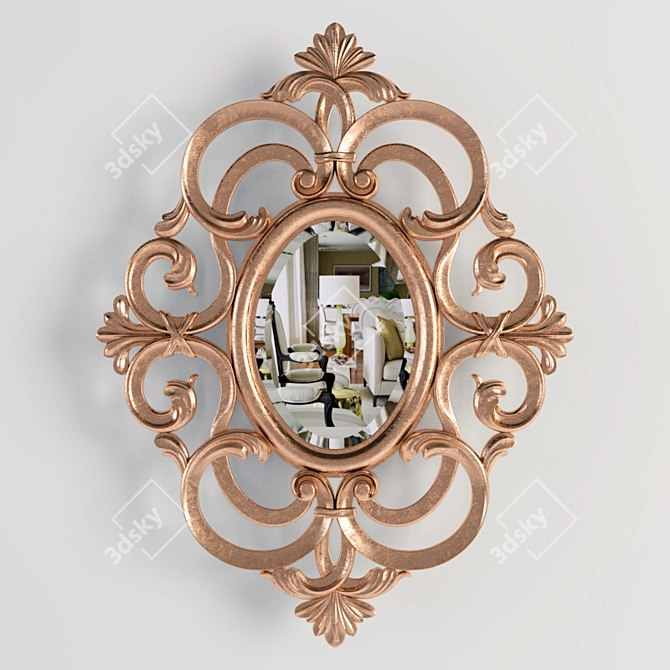 Elegant Antoinette Mirror 3D model image 1