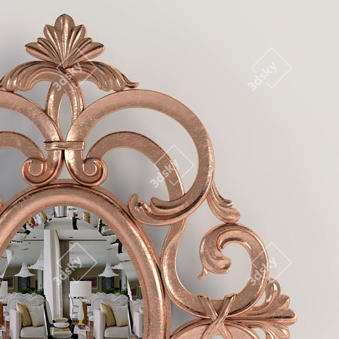 Elegant Antoinette Mirror 3D model image 2