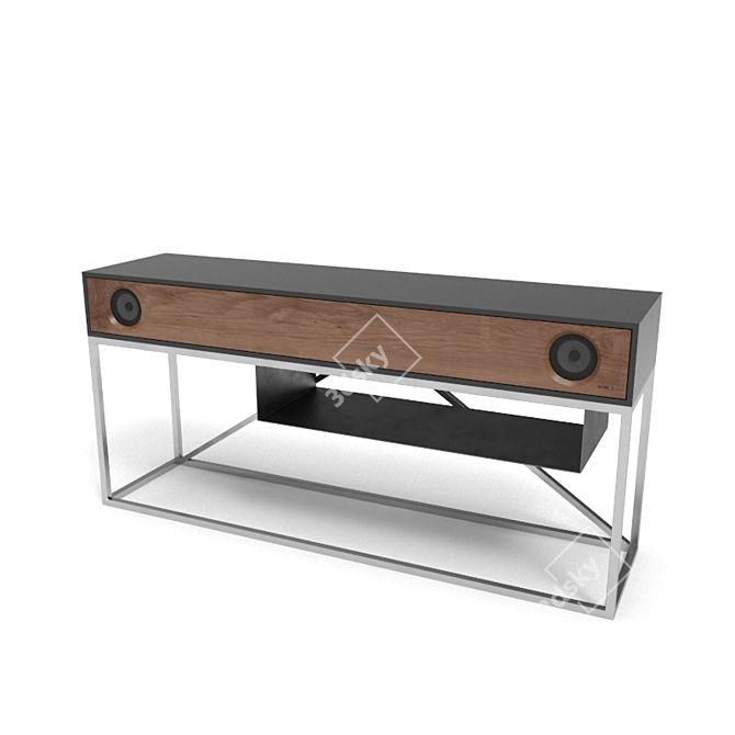 Minimalist Stereo Audio Console 3D model image 1