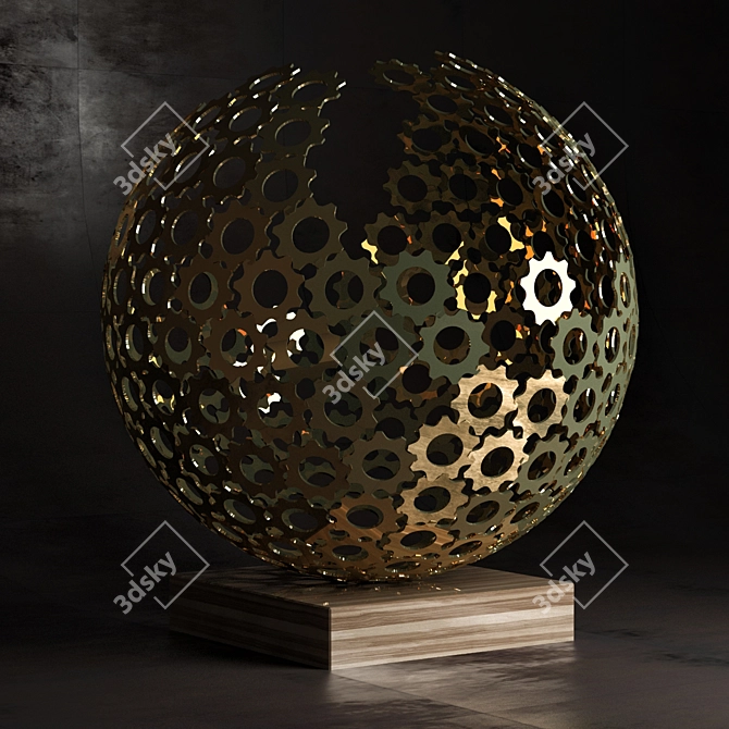 Gear Sphere: Functional and Decorative Prop 3D model image 1