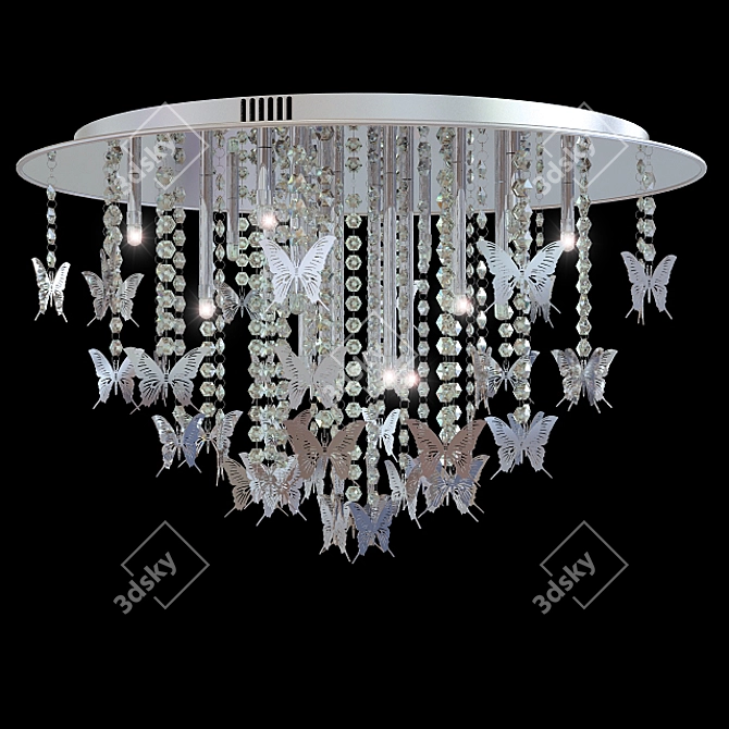 Elegant Chrome Chandelier - Carmen 3D model image 1