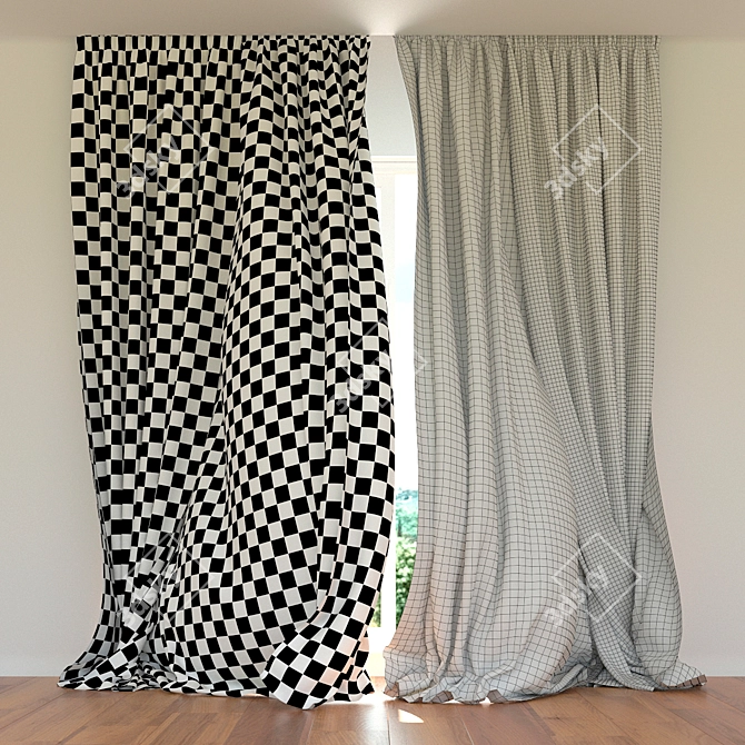 Wind-Breeze Curtains 3D model image 3