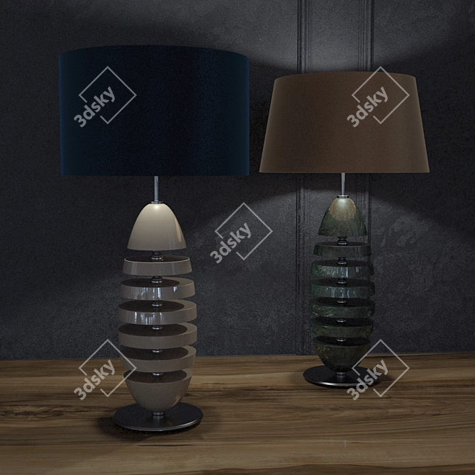 Elegant Ceramic Table Lamps 3D model image 2