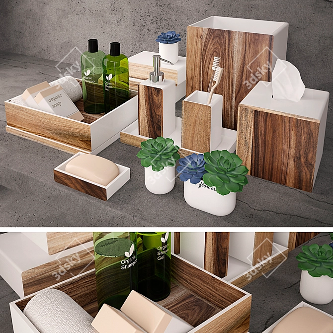 Nature-inspired Bath Accessories by Kassatex 3D model image 1