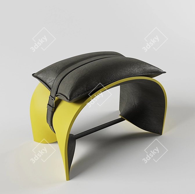 Elegant Bend Pouf 3D model image 1