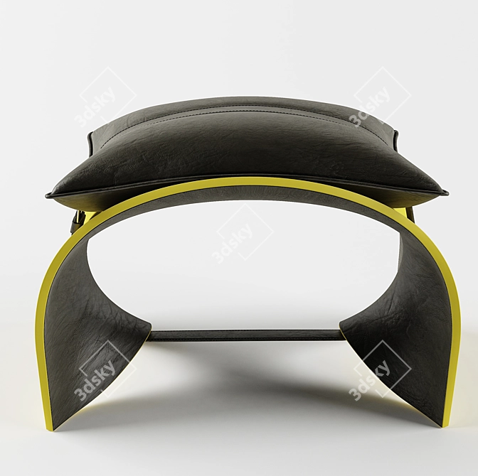 Elegant Bend Pouf 3D model image 2