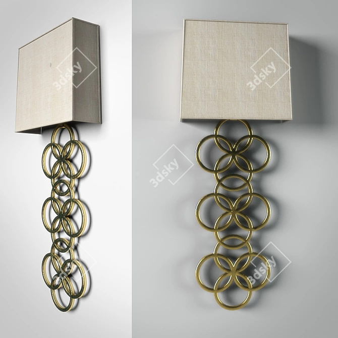 Elegant Circles Wall Sconce by Harriet 3D model image 1