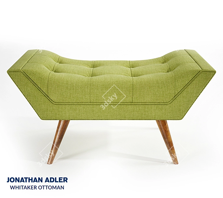 Whitaker Ottoman by Jonathan Adler 3D model image 1