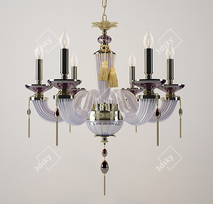 Luxury Crystal SP6 Pendant Light 3D model image 1