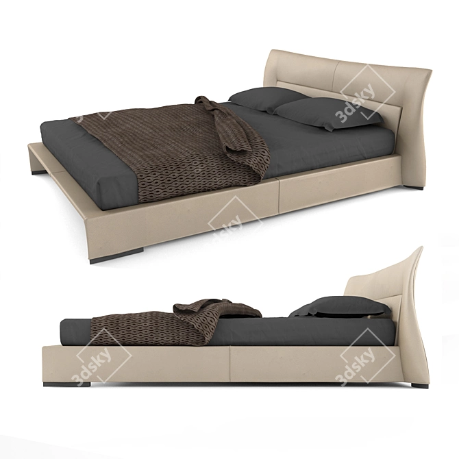 Luxury Bed: Molteni&C Glove 3D model image 2