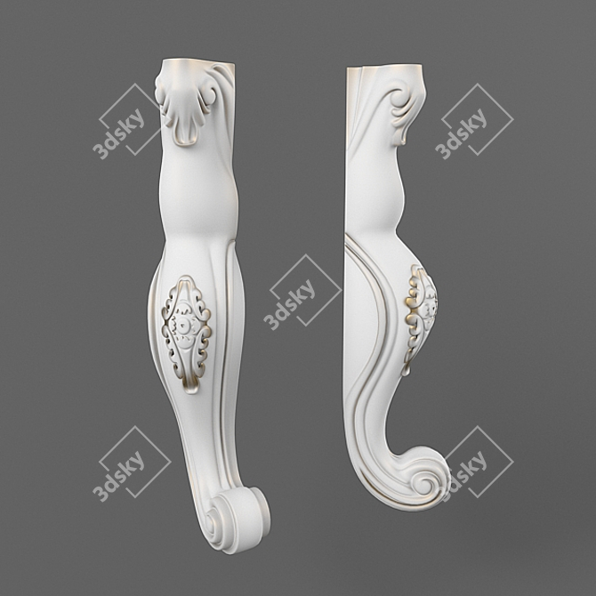 Carved Furniture Leg 3D model image 1