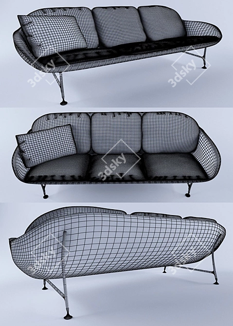 Modern Luxury Sofa Cassina 3D model image 2