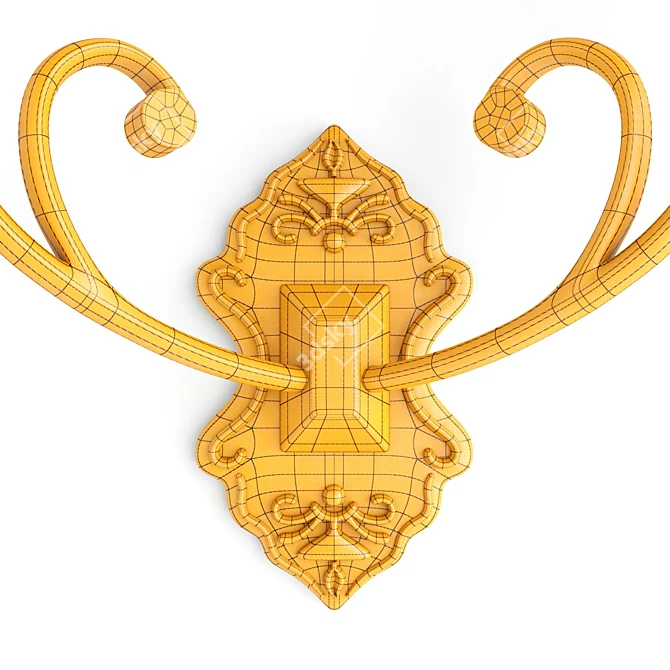 Golden Patterned Sconces Set 3D model image 3